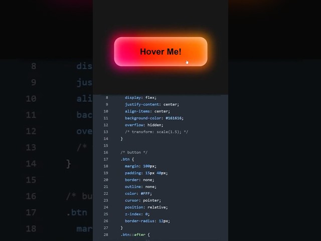 CSS Glowing Button #cssbutton #glowingbutton #shorts