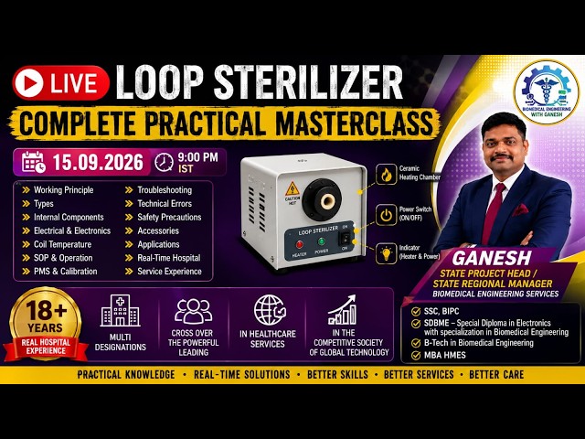🔴 LIVE | LOOP STERILIZER MASTERCLASS | Parts • Working • Troubleshooting | 15.09.2026