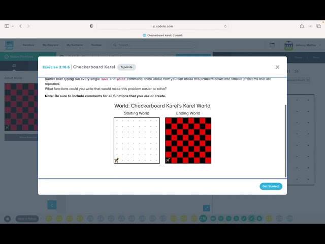 CodeHs Python 2.16 Video Tutorial: Ultra Karel