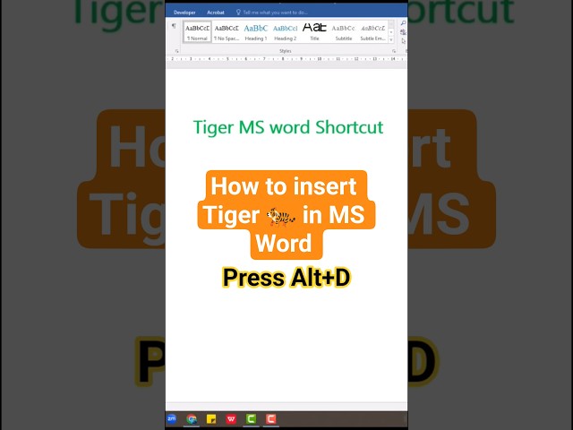 How to Insert a Tiger in MS Word 🐯 | Amazing Word Trick #Shorts