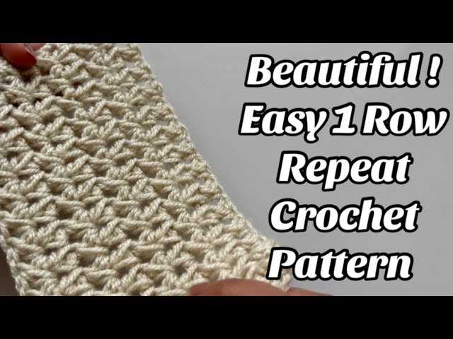 BEAUTIFUL ! Easy 1 Row repeat Reversible Crochet Pattern Tutorial - US Terms