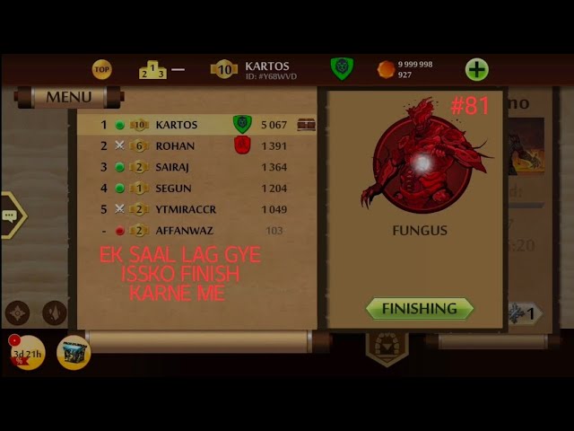 FUNGUS 🥲 || SHADOW FIGHT 2 UNDERWORLD || HINDI GAMEPLAY #81
