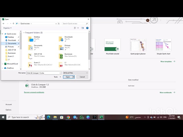 Opening and Saving Excel Files with OneDrive (Desktop App Tutorial)