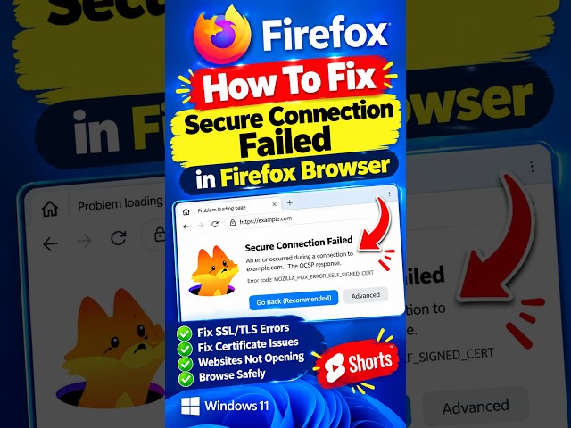 Fix Secure Connection Failed In Firefox Shorts