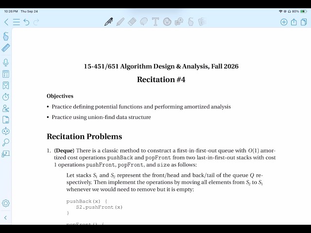 15-451: Algorithm Design and Analysis - Recitation 4
