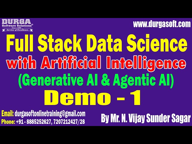 FULL STACK DATA SCIENCE with Artificial Intelligence tutorials || by Mr. N. Vijay Sunder Sagar