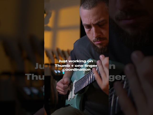 Thumb + finger coordination like never before #guitarhacks #advancedtechnique #guitarlessons