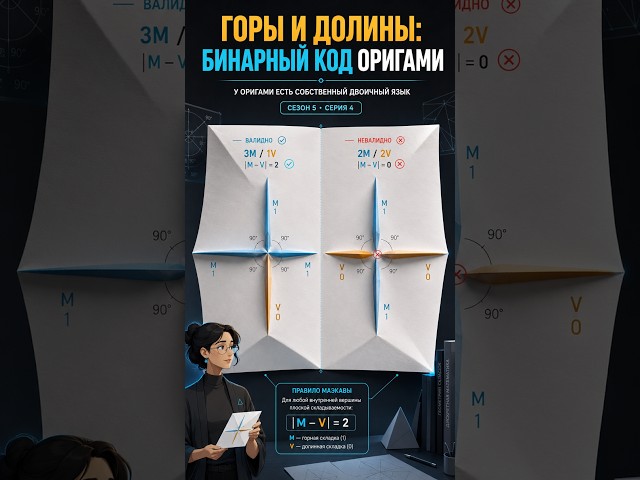 Почему 2 горы и 2 долины не работают? Бинарный код оригами | S5E4 #МатематикаОригами #ТеоремаМаэкавы