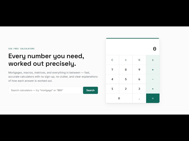 Free Online Calculators — 158+ Tools for Finance, Health, Math & Everyday Life   CalculatePilot