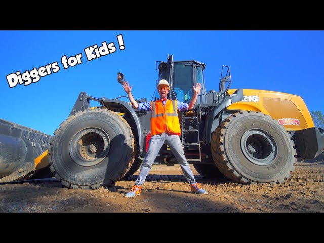 Diggers for Kids with Blippi | The Wheel Loader Construction Truck