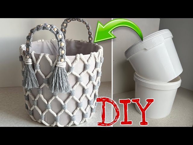 WHAT CAN YOU MAKE FROM YARN REMAINS? A BUDGET BASKET OPTION.
