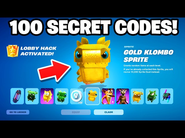 100 LOBBY HACK Codes in Fortnite NOW! (All Codes)