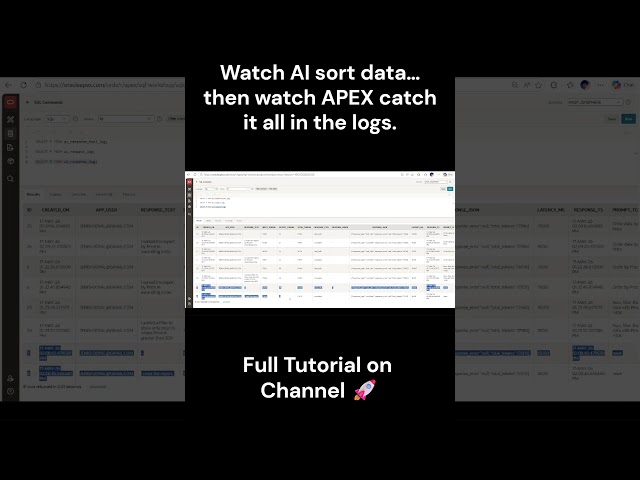 I asked AI to sort my data — and APEX logged every single thing 👀 #orclapex #oracleapex #oracle