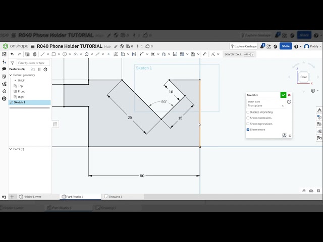 R040 Engineering Design: Phone Holder Project | Onshape Tutorial 1
