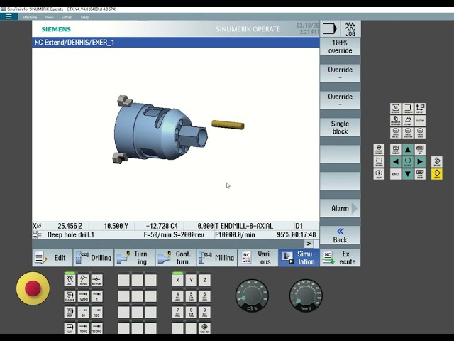 5 Axis Precision Lab simulation with Sinutrain For Shop Turn operations