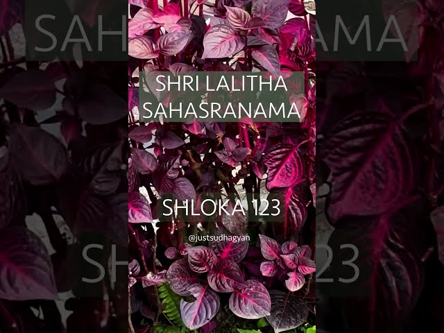 Shri Lalitha Sahasranamam Shloka 123  | Powerful Divine Chant of Sri Lalitha Devi  | Just Sudha Gyan