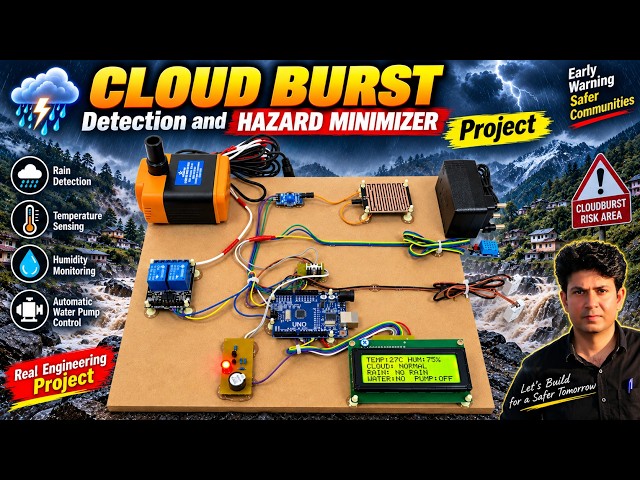 Cloud Burst Detection & Hazard Minimizer Project | Arduino Working Demo