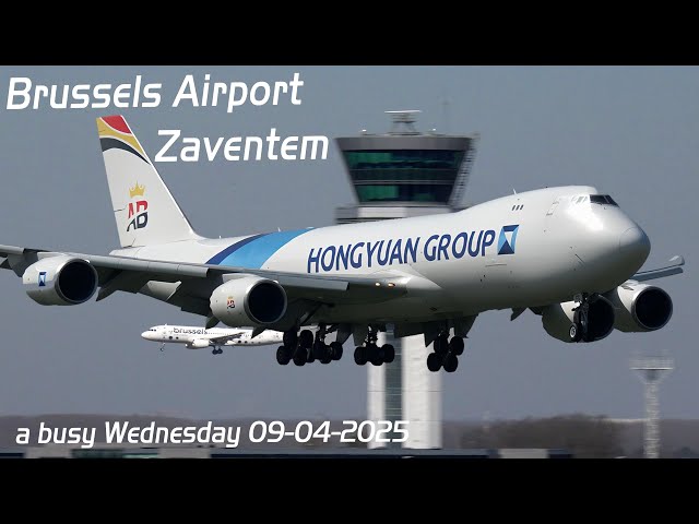 Brussels Airport Zaventem Plane Spotting  On A Busy Wednesday 9-04-2025  . Sony HXR-NX800 (PXW-Z200)