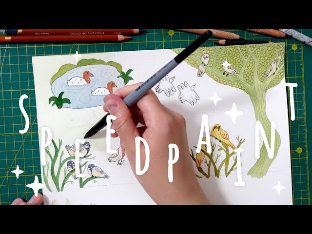 Drawing illustration for a children's picture book - full speed painting
