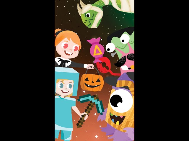 TRICK OR TREAT in PlaySpace!! Vampire Adley & Minecraft Niko get candy from their friends! #shorts