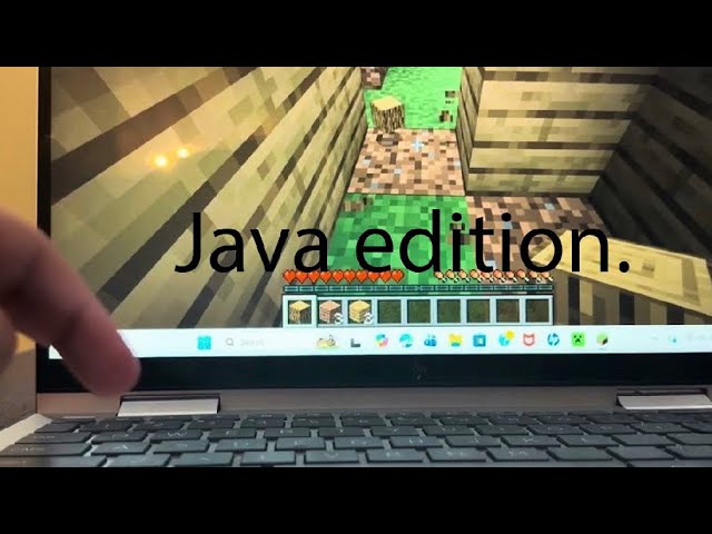 Playing Minecraft, but instead of on bedrock edition on java edition.￼