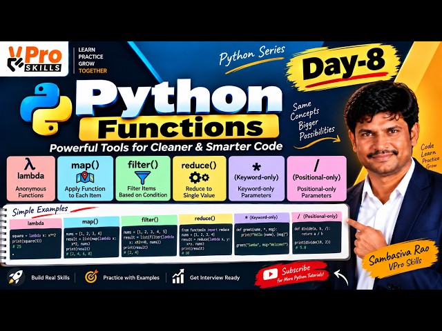 Day-8 | Python Lambda, map(), filter(), reduce(), * & / Explained