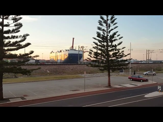 Fremantle Harbour - Car Carrier doing a you-turn