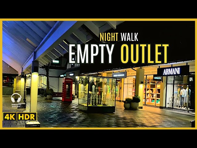 Cheshire Oaks Night Walk 🌙 Empty Outlet & Window Shopping, England | 4K 60fps HDR | No Talking
