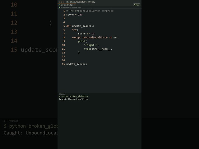Why Reading a Global Variable Crashes in Python! #python #learnpython