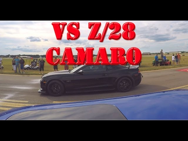 Audi B5 S4 vs 2015 Chevrolet Camaro Z/28 LS7 1/2 mile drag race - Battle Creek SpeedFest
