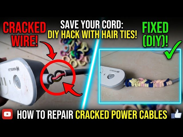 Viral hack to fix a Cracked Power Cable! ( Hair Tie DIY Hack ) Repair Damaged cable