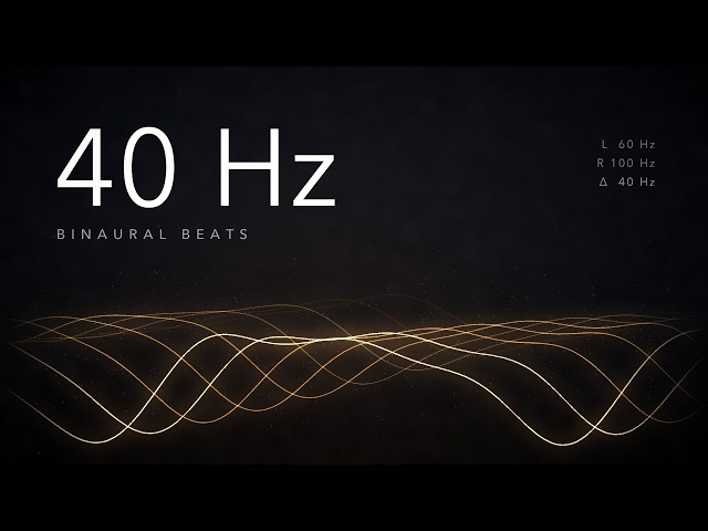 作業用 40Hz バイノーラルビート 途切れない2時間 | 40 Hz Binaural Beats for Focus, No Timer