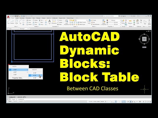 AutoCAD Dynamic Blocks Tutorial: Block Table