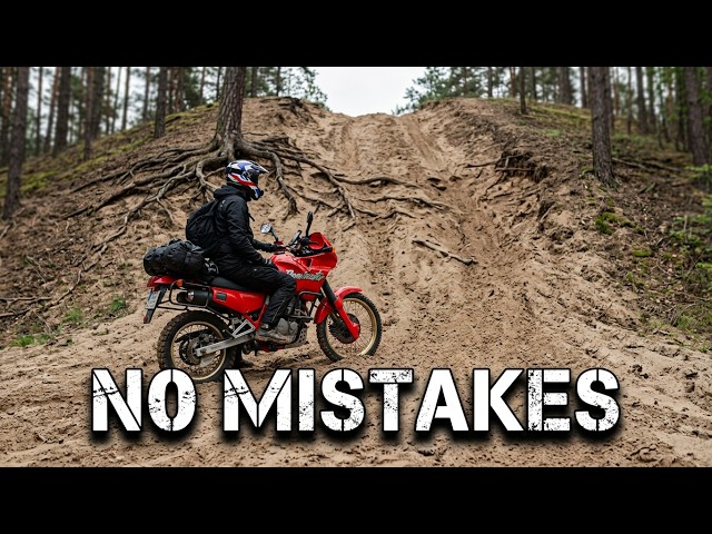 All alone on my Honda Dominator 650 riding the notorious Trans Europe Trail! 🇱🇻