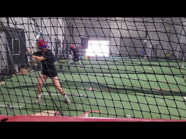 Working on my exit velo and launch angle. Getting my velo higher and my angle consistant.