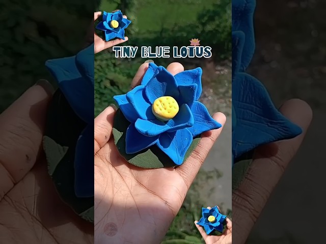 How to Make a Mini Clay Blue Lotus Flower 🪷 | Easy DIY #shorts #diy @AfriNahiD#art