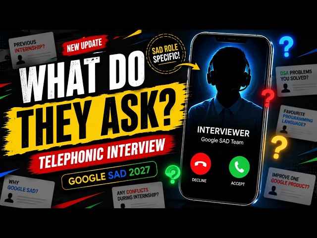 Google SAD Apprenticeship 2027: Telephonic Interview Questions REVEALED! 📞 | What Do They Ask?