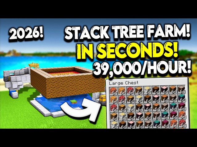 39,000 Logs in 3 Mins! INSANE All Wood Farm for Minecraft 1.21/26.2+!
