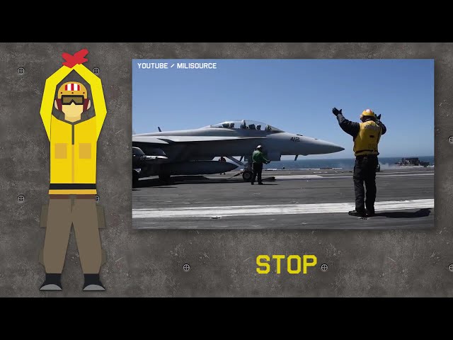 Aircraft Carrier's Crew hand signals explained - preflight and launch