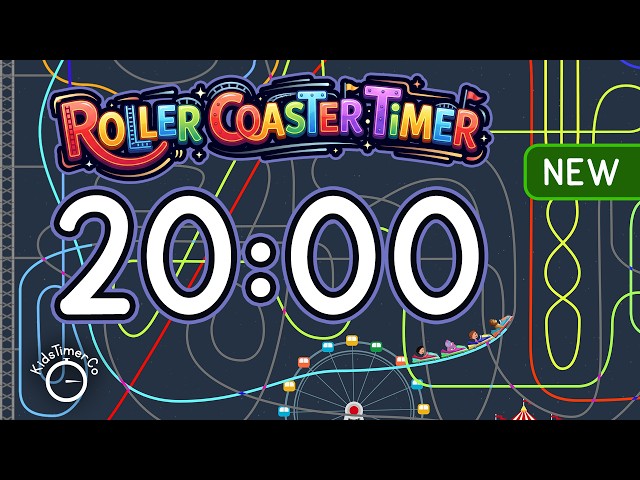 20 Minute Timer for Kids Classroom | Roller Coaster Visual Timer 🎢