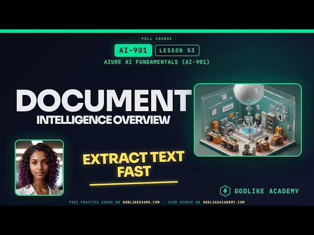 AI-901 Azure AI Fundamentals · Lesson 53: Document Intelligence Overview. Extract Text Fast