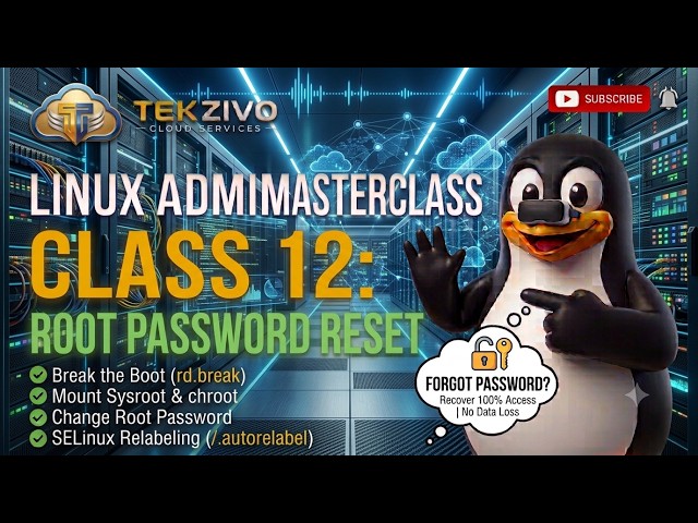 Class 12 | Linux Server Mastery Course - root password break in Hindi