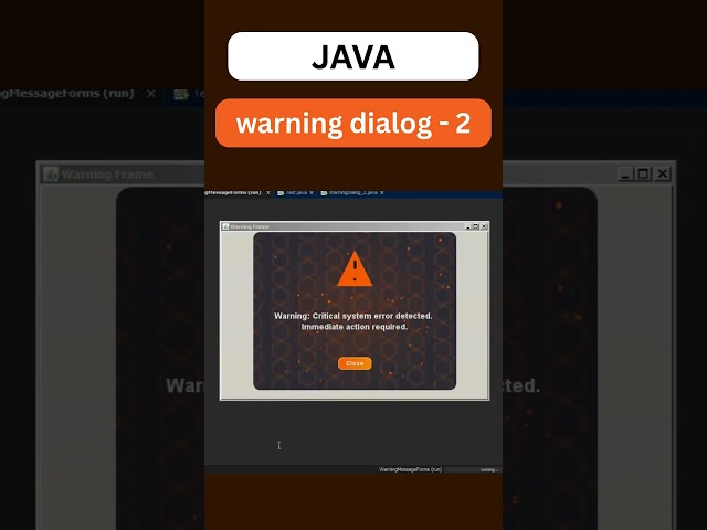 Custom Warning Dialog in Java - V2