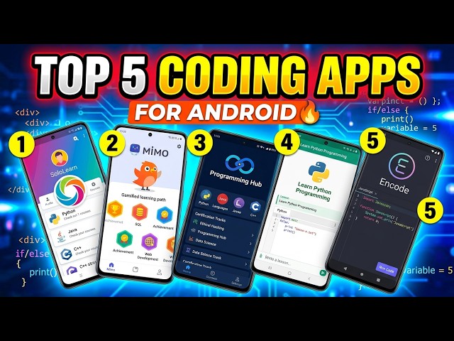 Top 5 Coding Apps For Android 🔥 | Best Apps to Learn Programming on Mobile