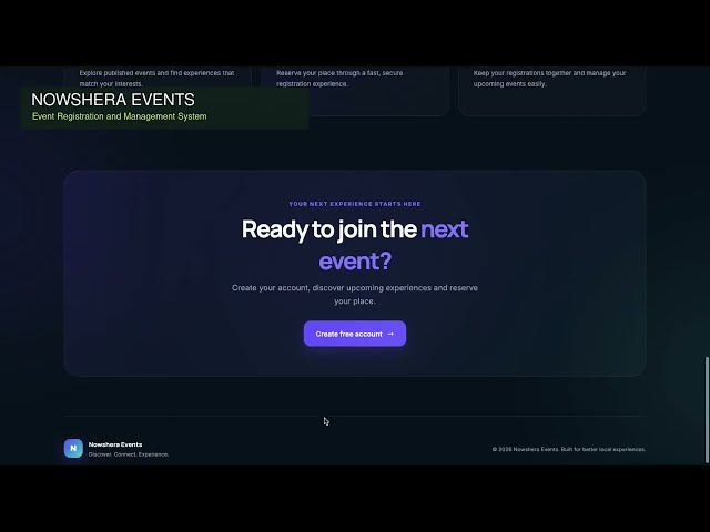 Nowshera Events | Event Registration & Management System | FastAPI, Supabase & n8n
