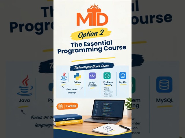40-Hour Programming Foundation Course | Java, Python, OOP, DSA & MySQL #mtd #onlinebootcamp