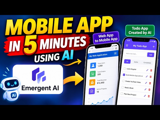 Create a Mobile App in 5 Minutes Using AI 🤯 | Emergent AI Agent Tutorial