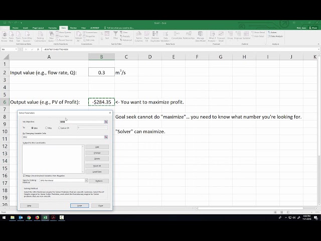 Use the Solver add-in for Microsoft Excel to find a maximum value of profit