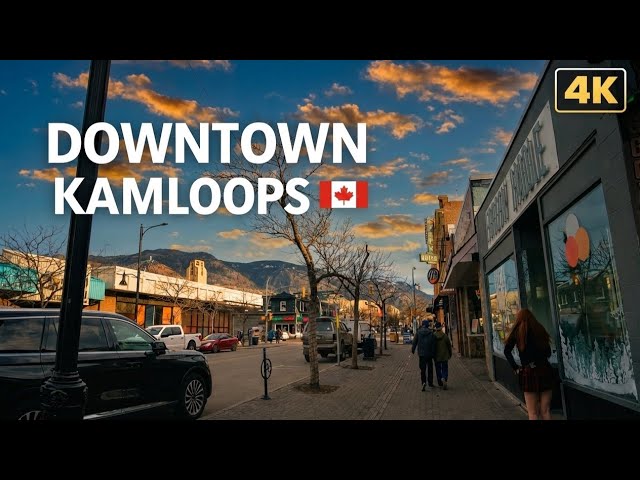 Downtown Kamloops Walk 🚶‍♀️ | Winter City Stroll in Kamloops BC🍁 • 4K POV