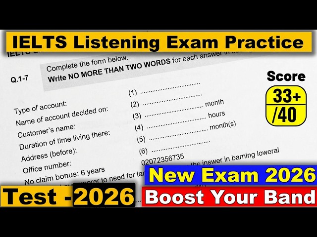 IELTS Listening Practice Test 2026 with Answers | IELTS LISTENING